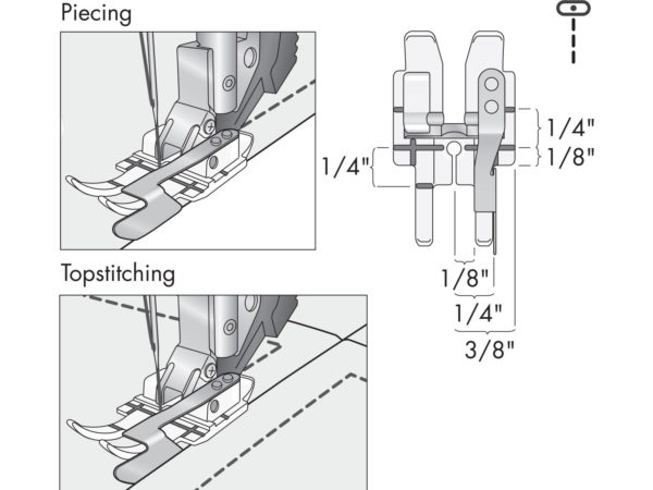 clear quarter inch right guide foot illustration
