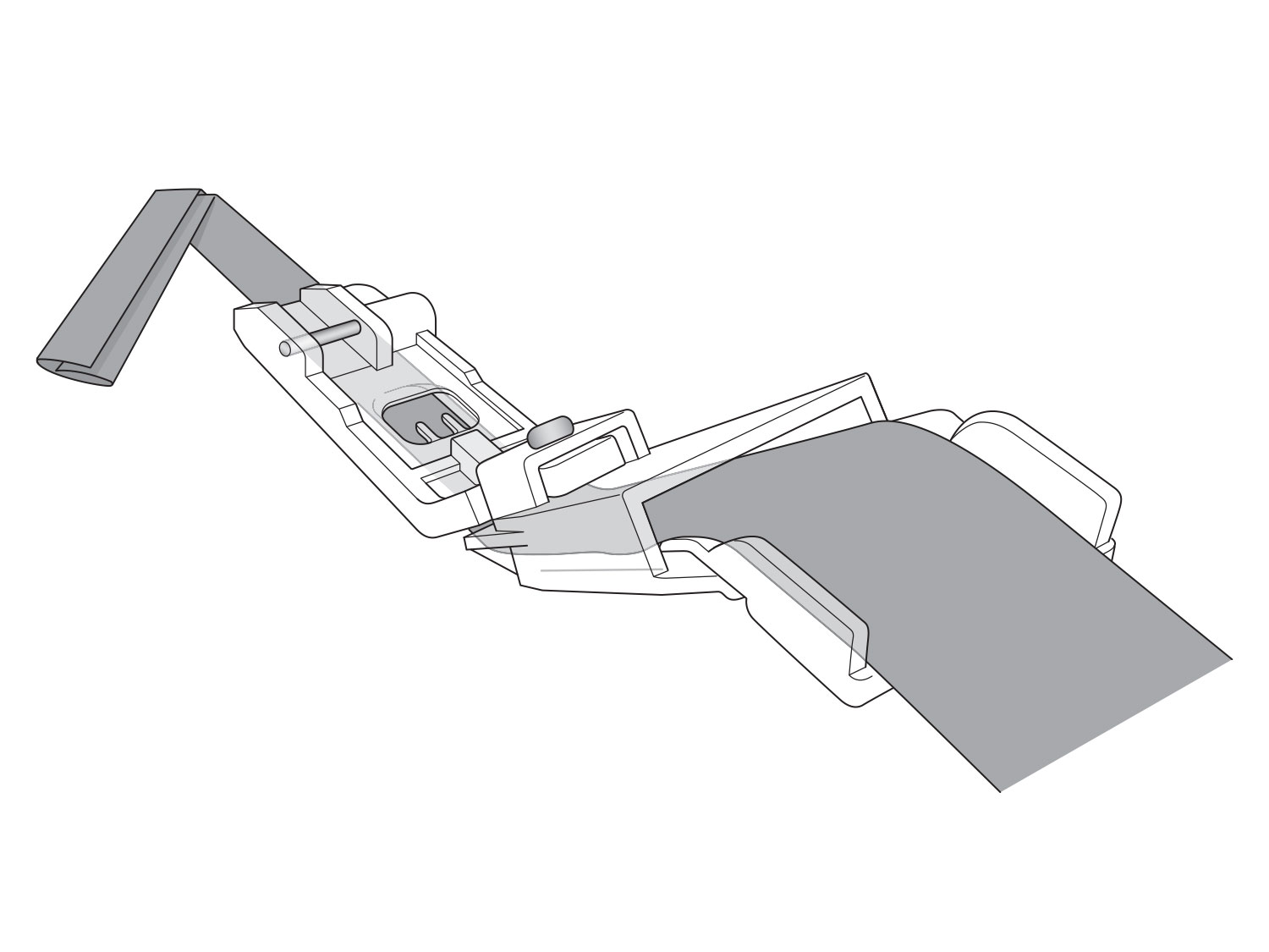 strap and loop belt foot ilustration