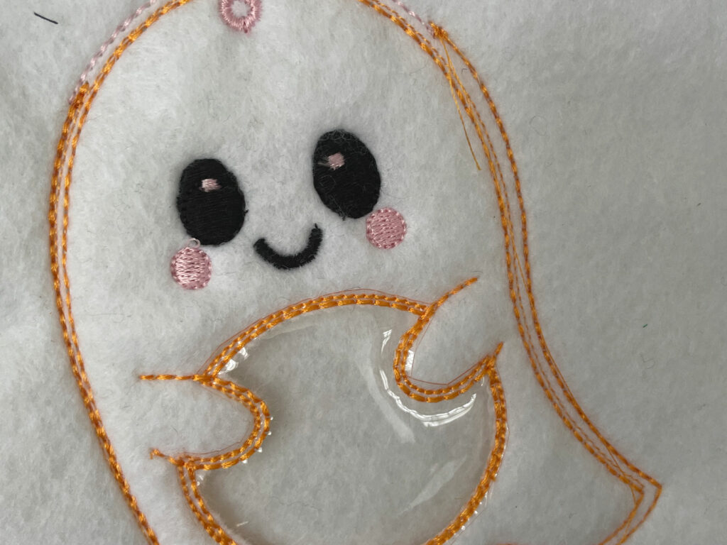 finished ghost embroidery design