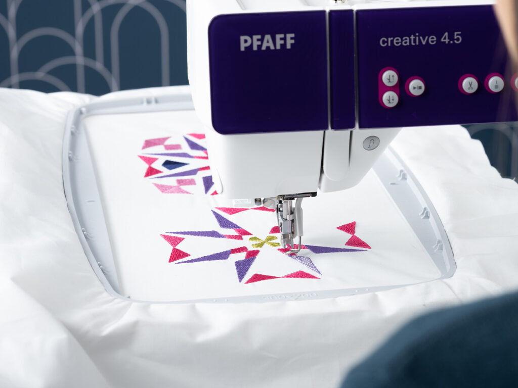 pfaff creative 4.5 stitching out embroidery